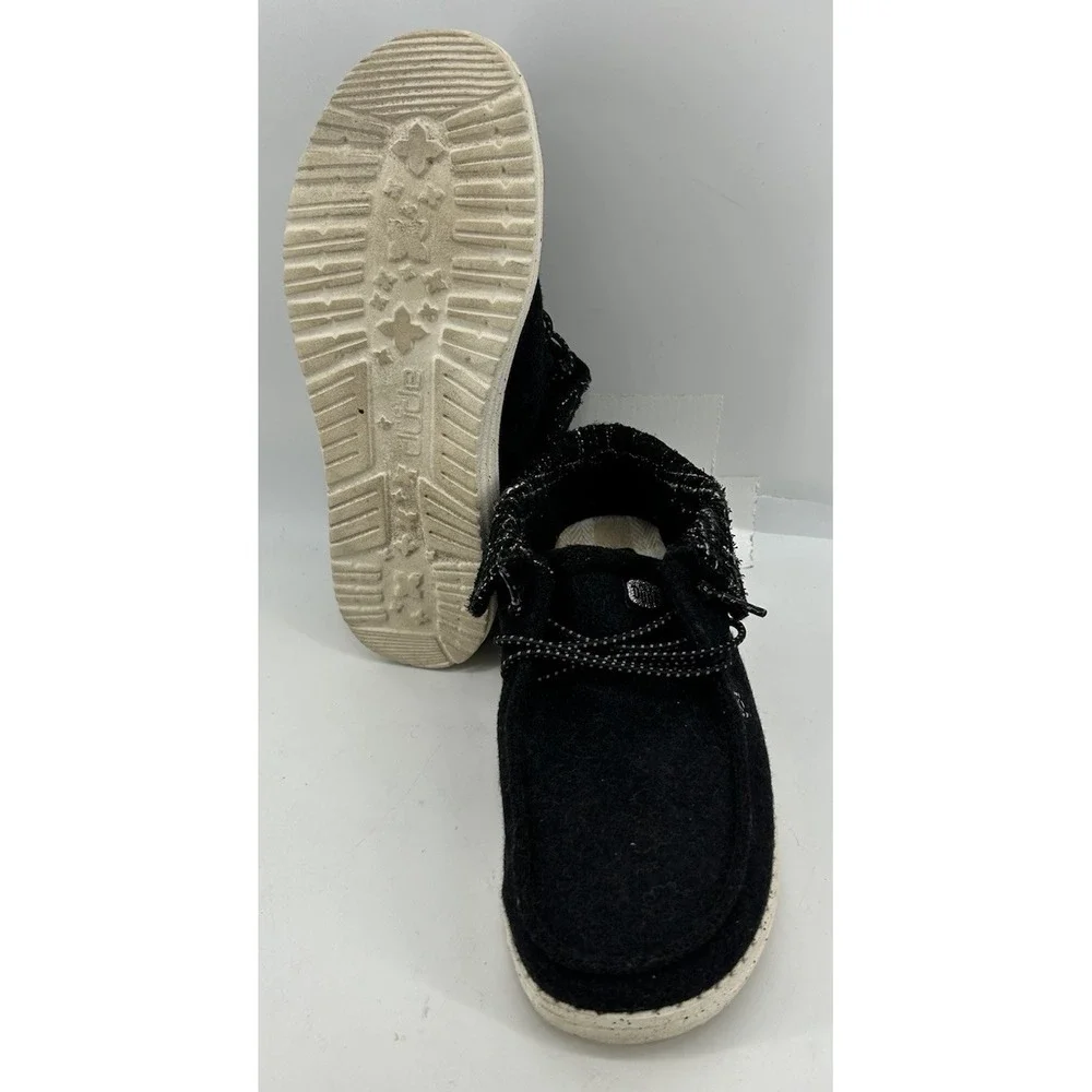 Hey Dude Wendy Fold Boot Slip On Comfort Shoes Black Youth‎ Size 5